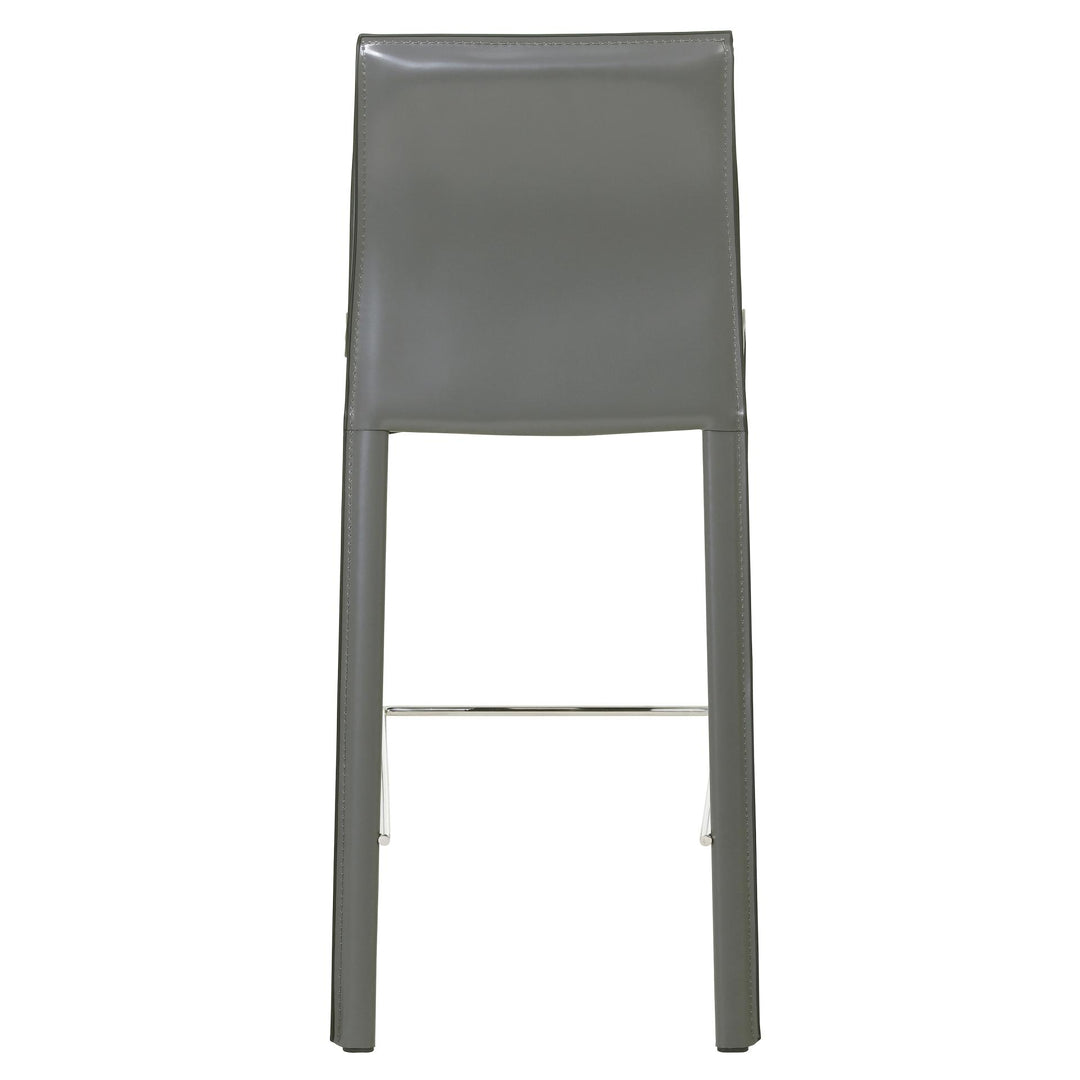 Gervin Recycled Leather Counter Stool - Anthracite - view 5