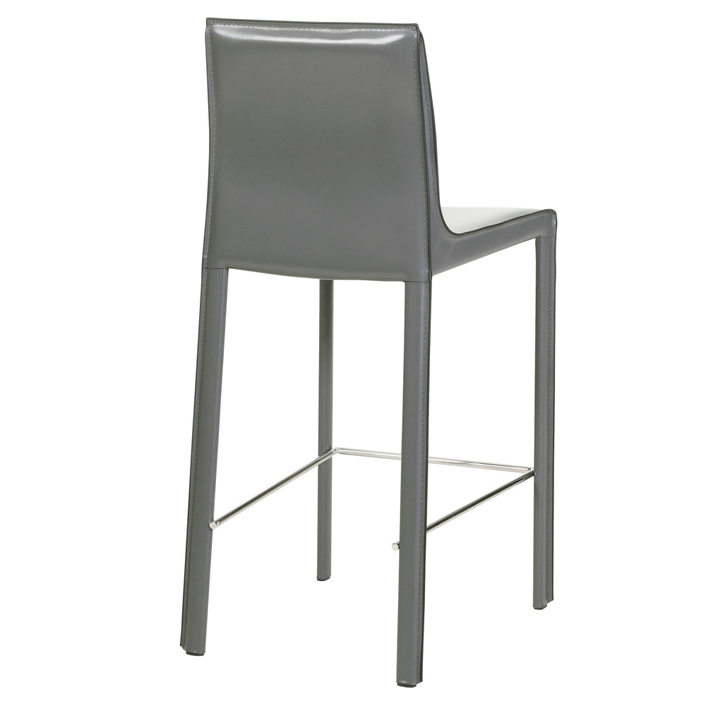 Gervin Recycled Leather Counter Stool - Anthracite - view 6