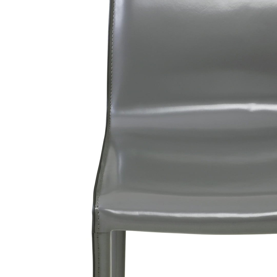 Gervin Recycled Leather Counter Stool - Anthracite - view 7