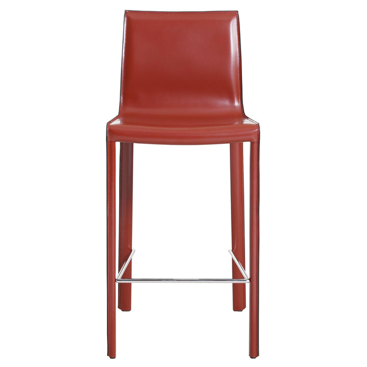 Gervin Recycled Leather Counter Stool - Cordovan - view 3