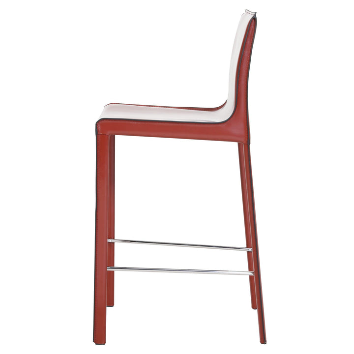 Gervin Recycled Leather Counter Stool - Cordovan - view 4