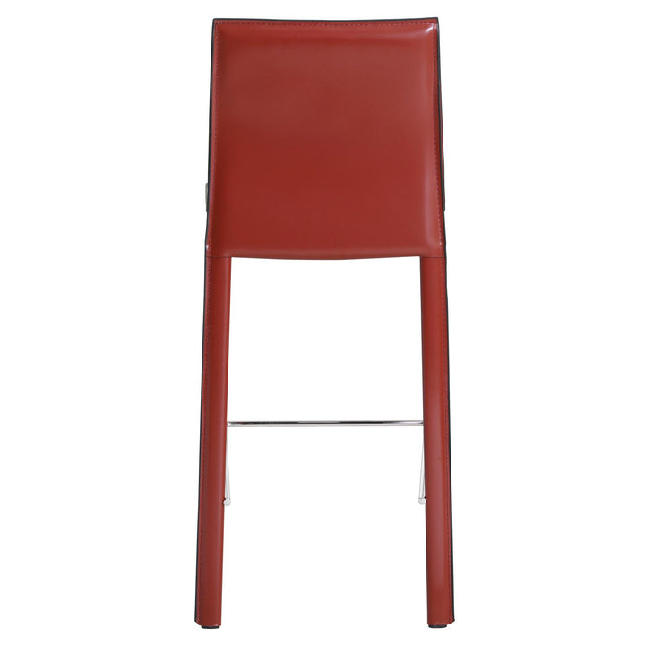 Gervin Recycled Leather Counter Stool - Cordovan - view 5
