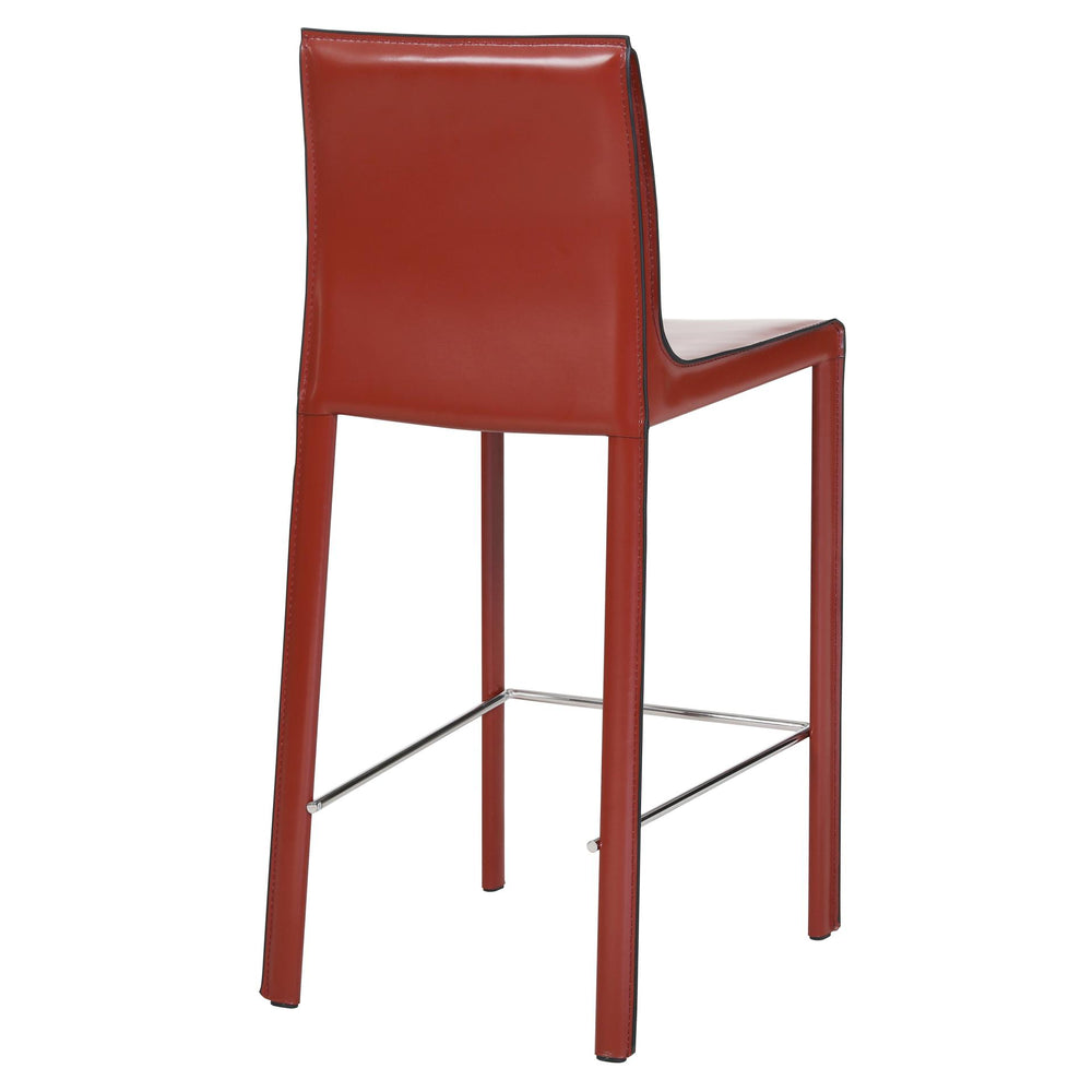 Gervin Recycled Leather Counter Stool - Cordovan - view 6