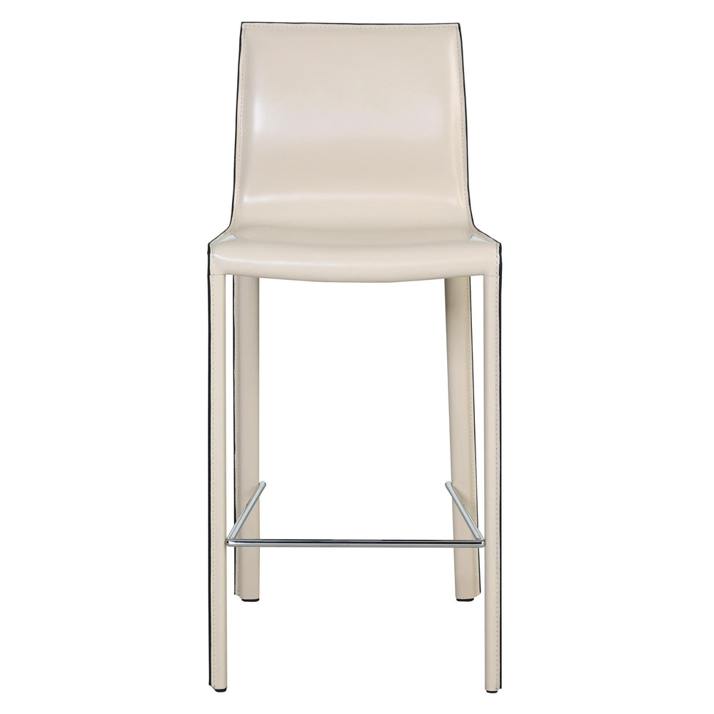 Gervin Recycled Leather Counter Stool - Vanilla - view 3