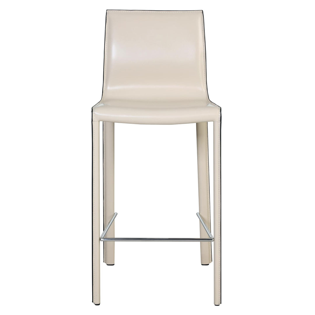 Gervin Recycled Leather Counter Stool - Vanilla - view 3