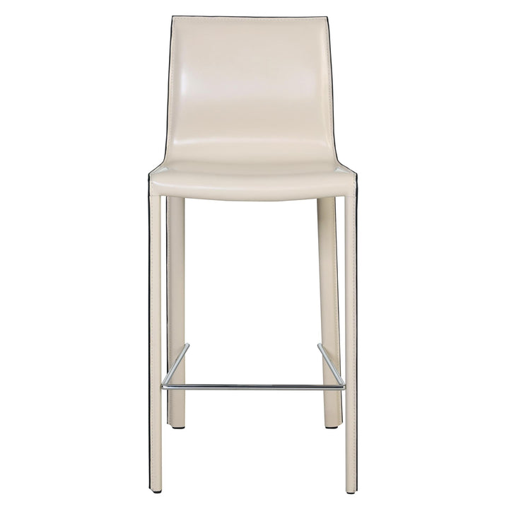 Gervin Recycled Leather Counter Stool - Vanilla - view 3