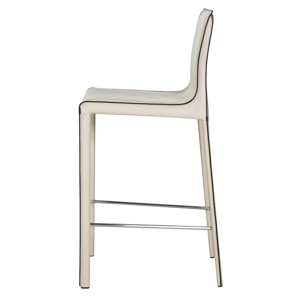 Gervin Recycled Leather Counter Stool - Vanilla - view 4