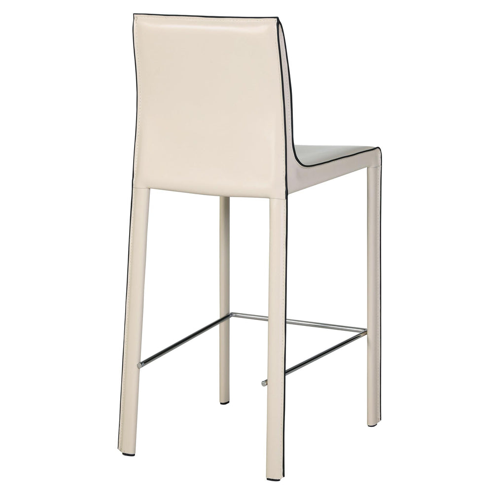 Gervin Recycled Leather Counter Stool - Vanilla - view 6