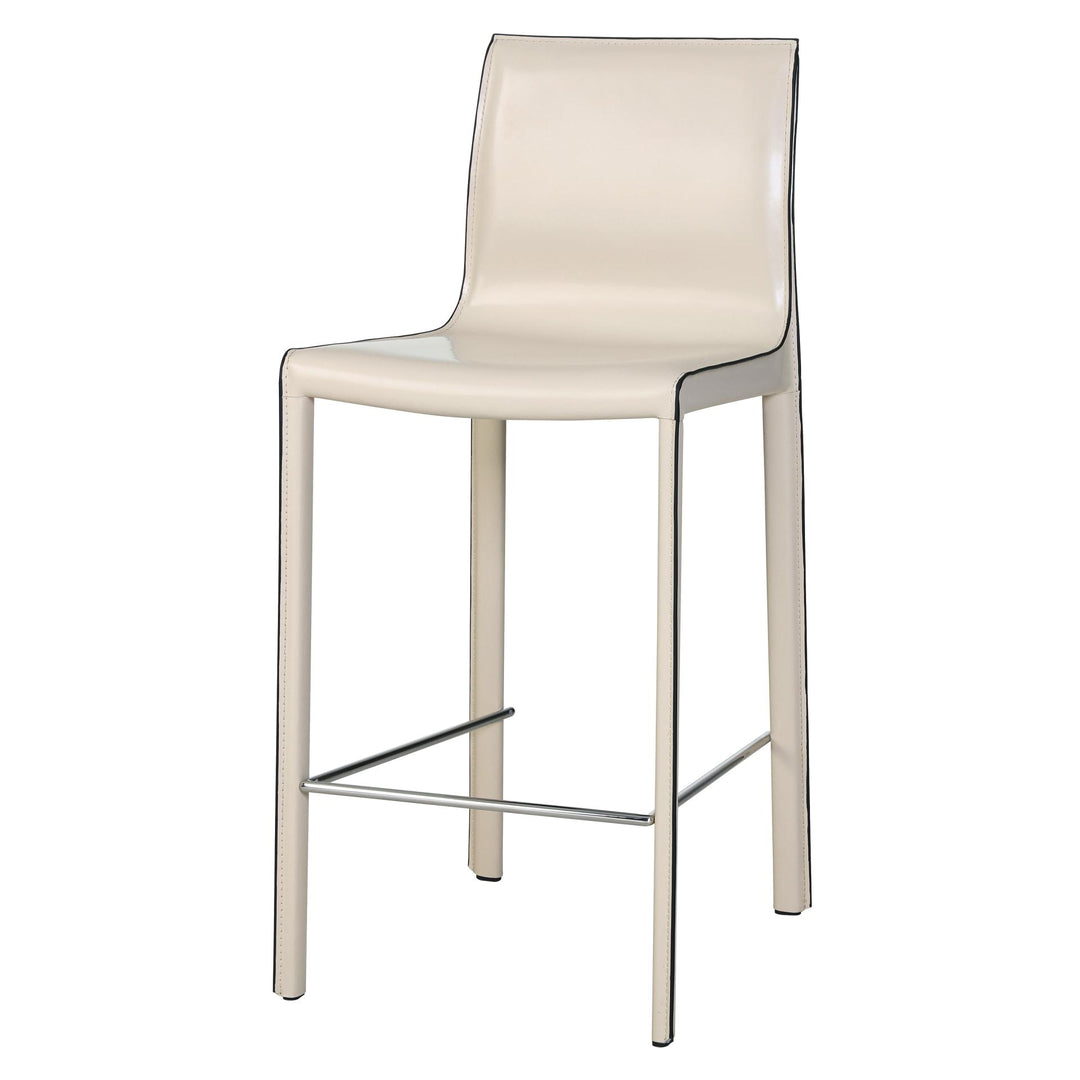 Gervin Recycled Leather Counter Stool - Vanilla