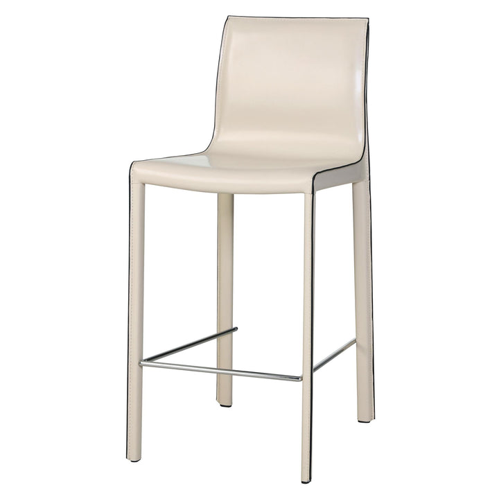 Gervin Recycled Leather Counter Stool - Vanilla