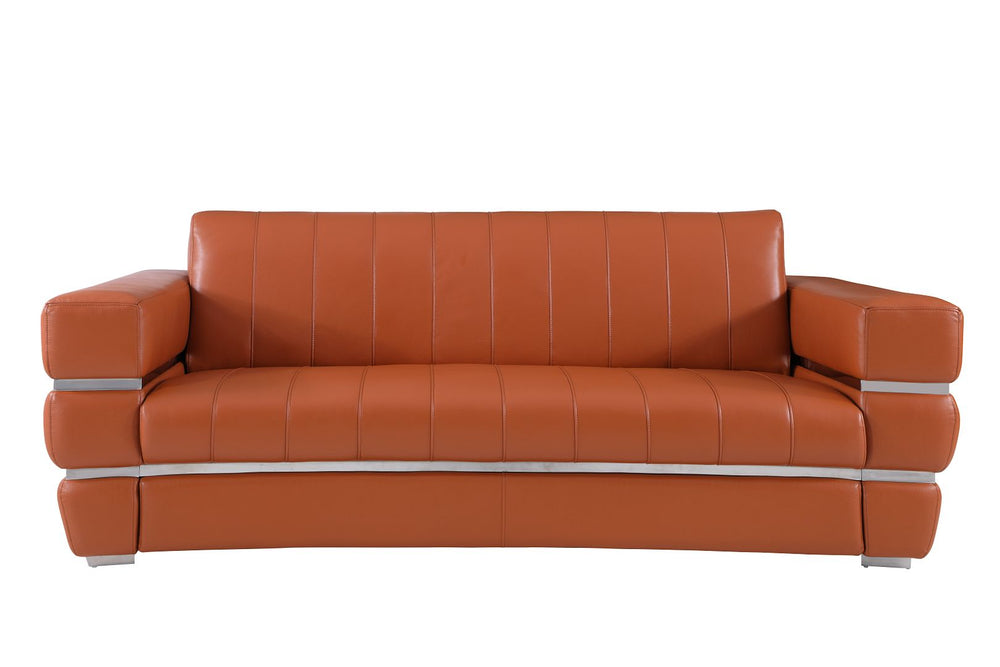 DivanItalia 904 2-Piece Sofa Set in Top-Grain Italian Leather - Camel