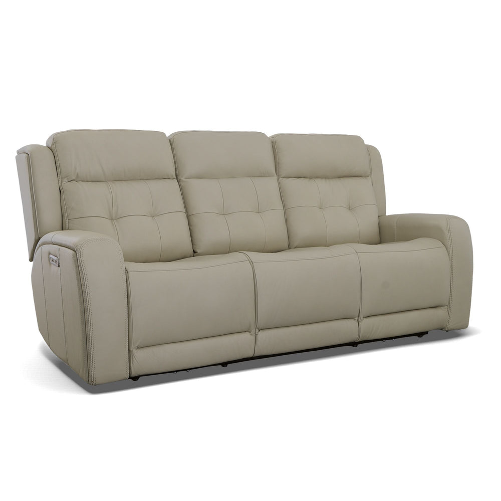Grant Power Reclining Sofa With Power Headrests Ivory