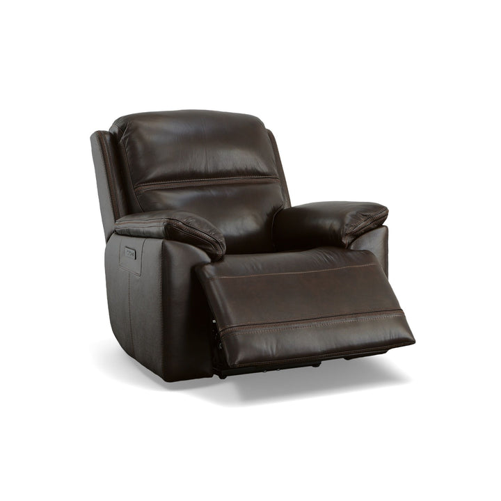Jackson Leather Power Recliner with Power Headrest in Dark Brown