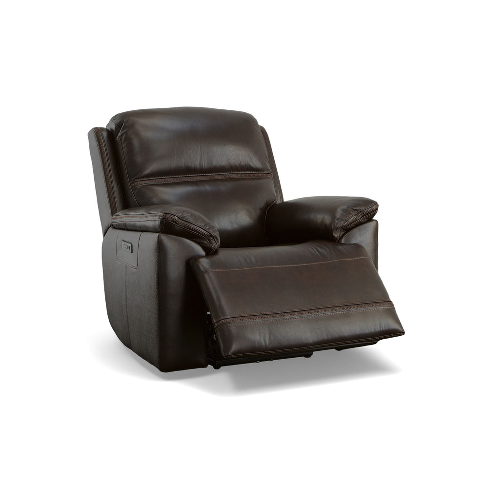 Jackson Leather Power Recliner with Power Headrest in Dark Brown