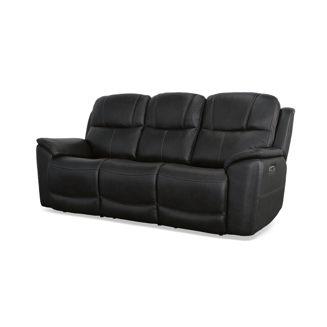 Flexsteel 1783-62PH-63300 Crew  Power Reclining Sofa With Power Headrests & Lumbar  Raven
