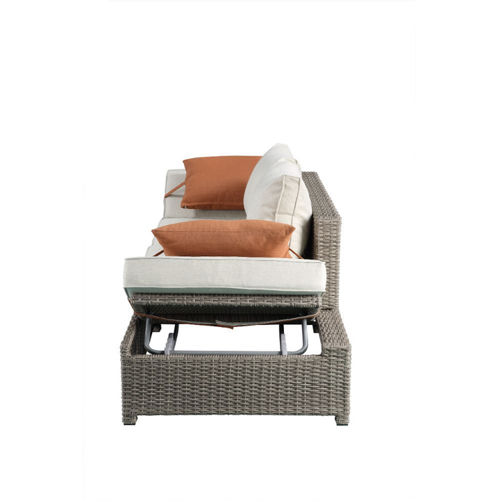 Salena Patio Sofa with 2 Pillows &amp; Ottoman