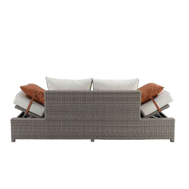 Salena Patio Sofa with 2 Pillows &amp; Ottoman