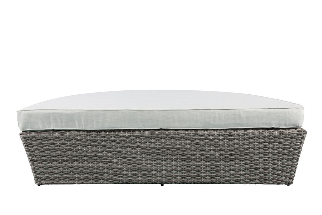 Salena Patio Canopy Sofa with 4 Pillows & Ottoman