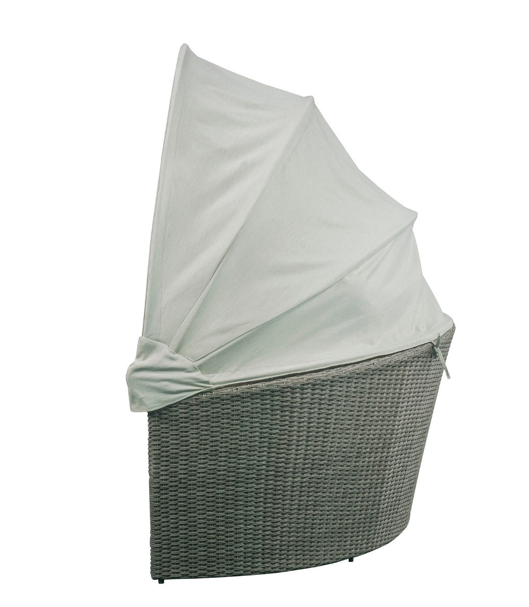 Salena Patio Canopy Sofa with 4 Pillows & Ottoman