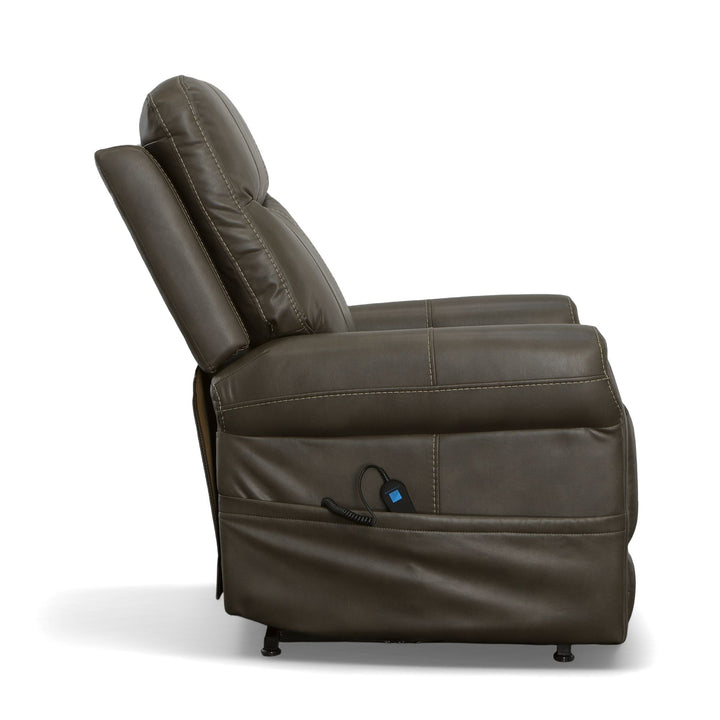 flexsteel-jenkins-power-lift-recliner-driftwood-fabric-headrest