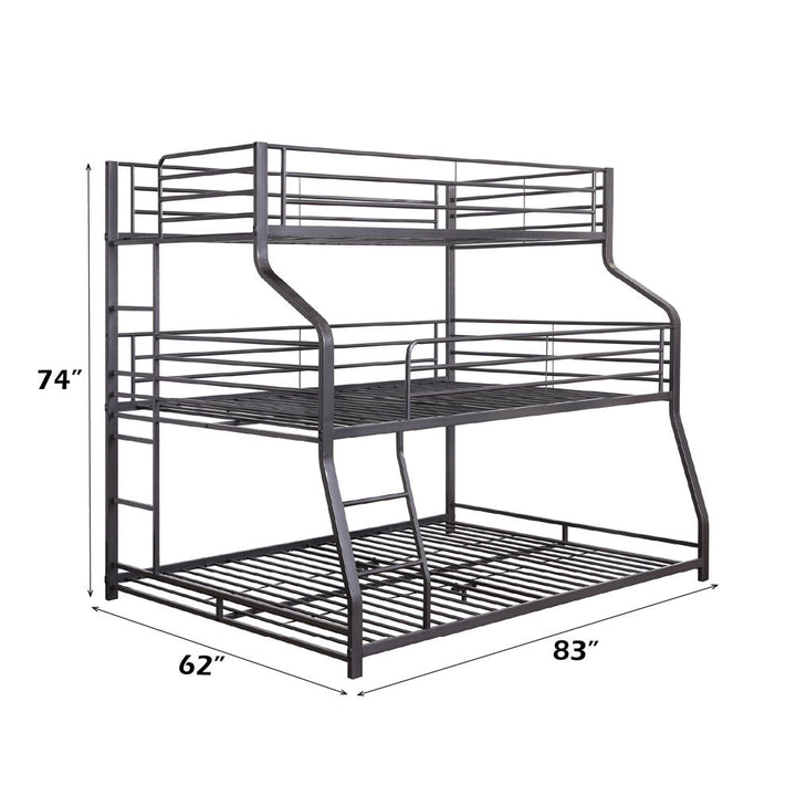 Caius II - Twin Over Full/Queen Bunk Bed - Gunmetal