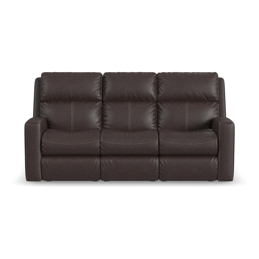 Flexsteel B3805-62L Score  Power Reclining Sofa With Power Headrests & Lumbar  Brown