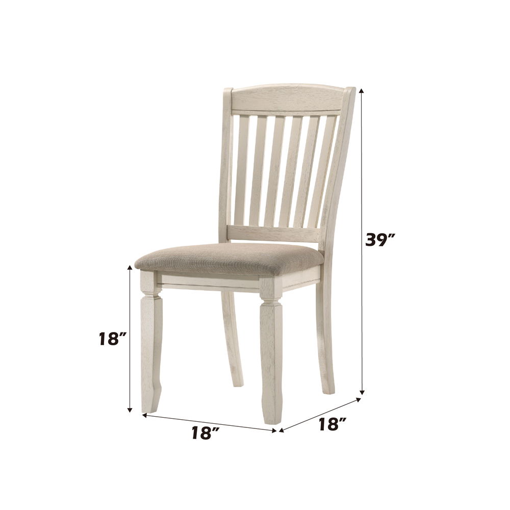 Fedele - Side Chair Set of 2) - Tan Fabric & Cream