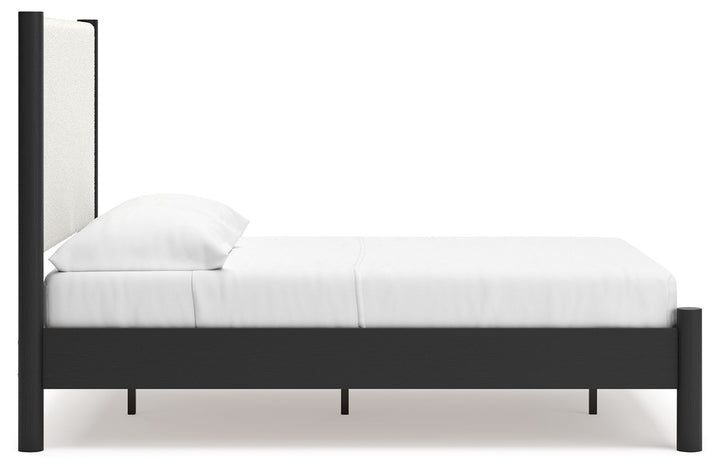 Cadmori - Full Upholstered Panel Bed - Black / White by Ashley Furniture product image