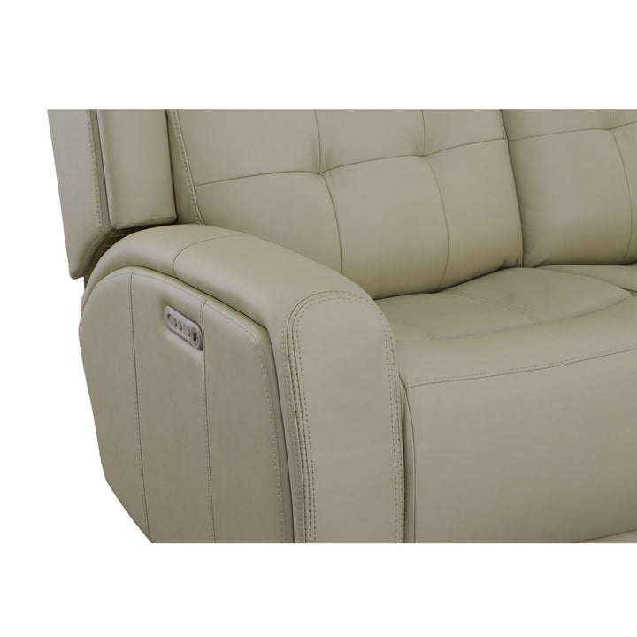 Grant Leather Power Reclining Loveseat with Power Headrests in Ivory