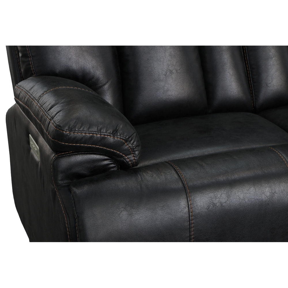 Clive Fabric Power Reclining Sofa with Power Headrests & Lumbar in Peppercorn