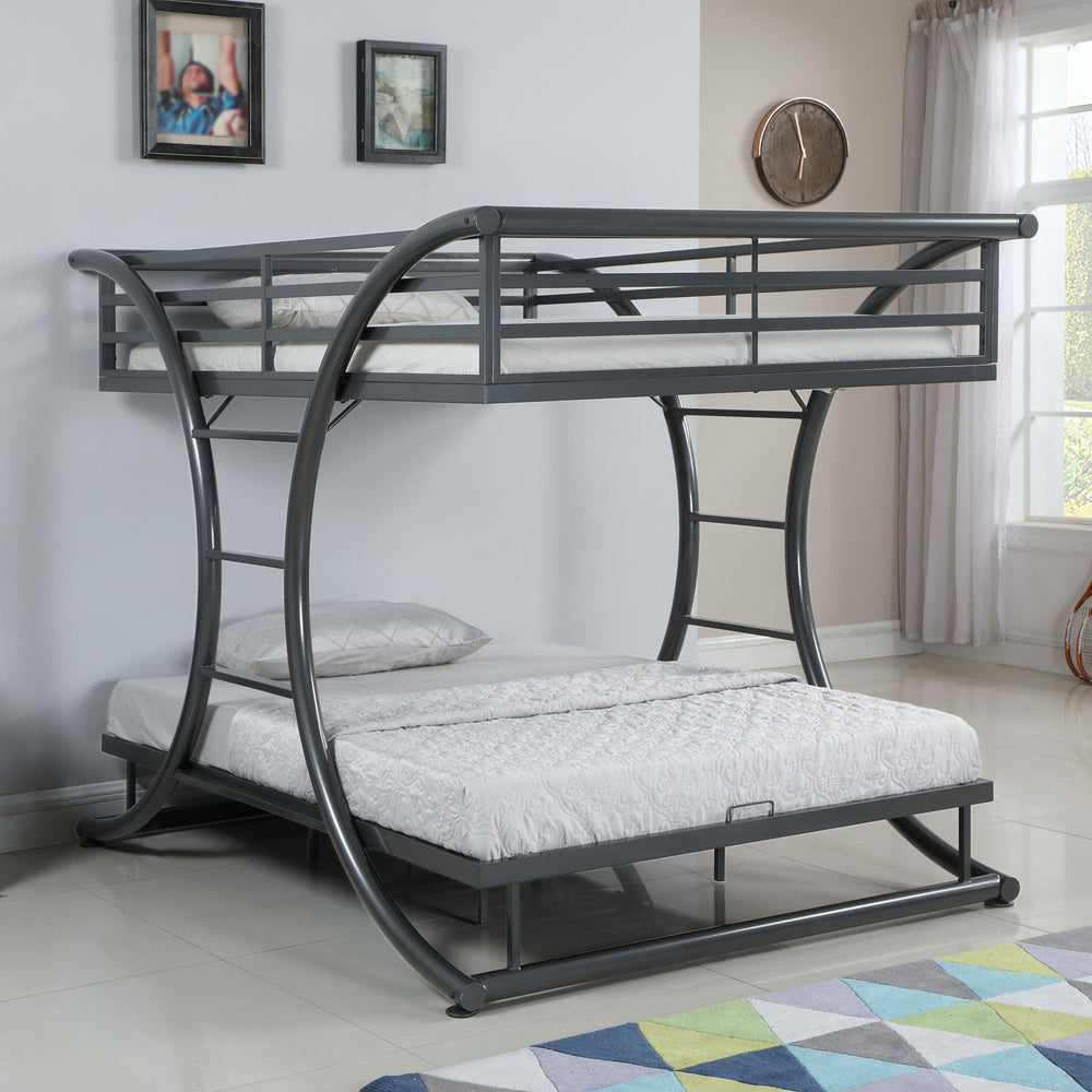 Coaster Furniture 460078 Stephan Metal Full Over Full Bunk Bed Gunmetal