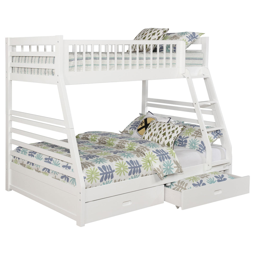 Coaster Furniture 460180 Ashton 2-drawer Wood Twin Over Full Bunk Bed White