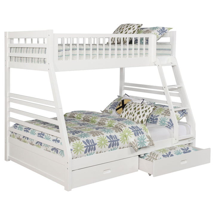 Coaster Furniture 460180 Ashton 2-drawer Wood Twin Over Full Bunk Bed White