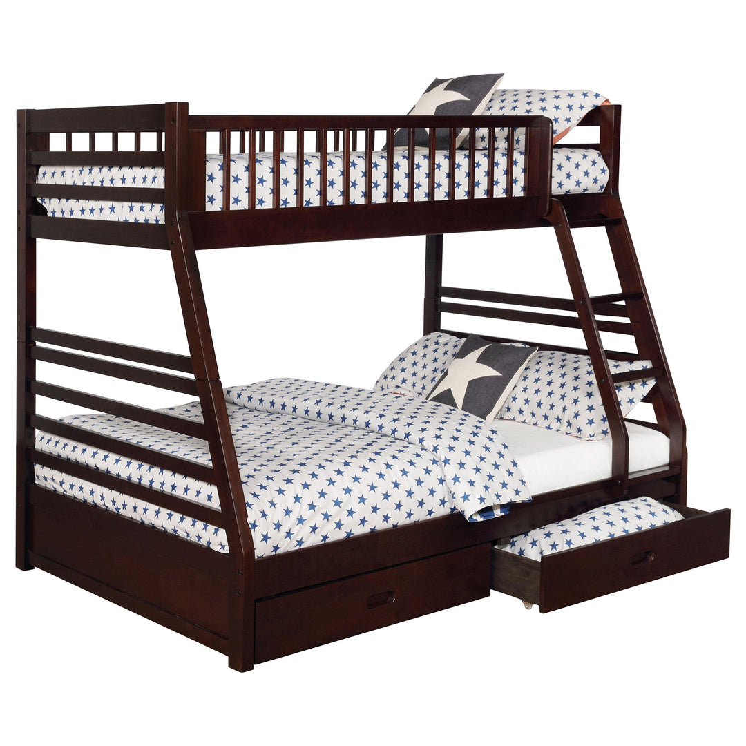 Coaster Furniture 460184 Ashton 2-drawer Wood Twin Over Full Bunk Bed Cappuccino
