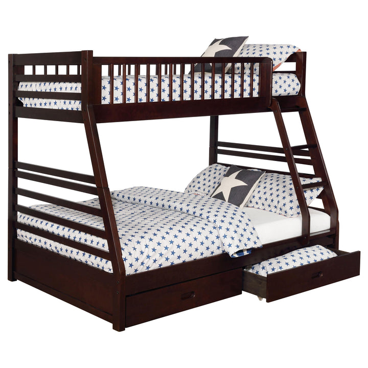 Coaster Furniture 460184 Ashton 2-drawer Wood Twin Over Full Bunk Bed Cappuccino
