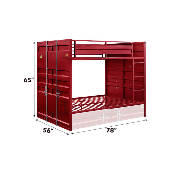 Cargo - Full Over Full Bunk Bed - Red