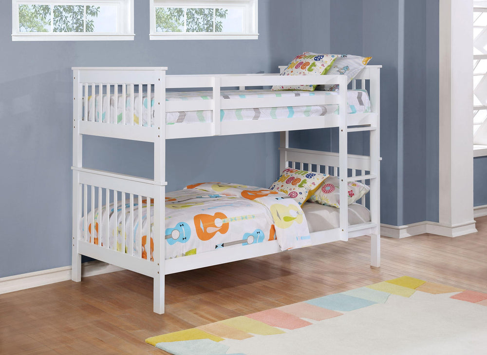 Coaster Furniture 460244N Chapman Wood Twin Over Twin Bunk Bed White