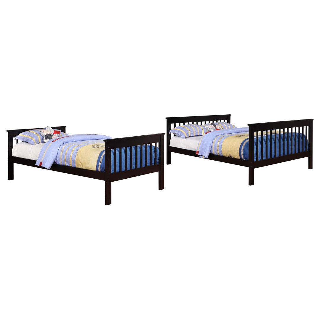 Coaster Furniture 460259 Chapman Wood Twin Over Full Bunk Bed Black