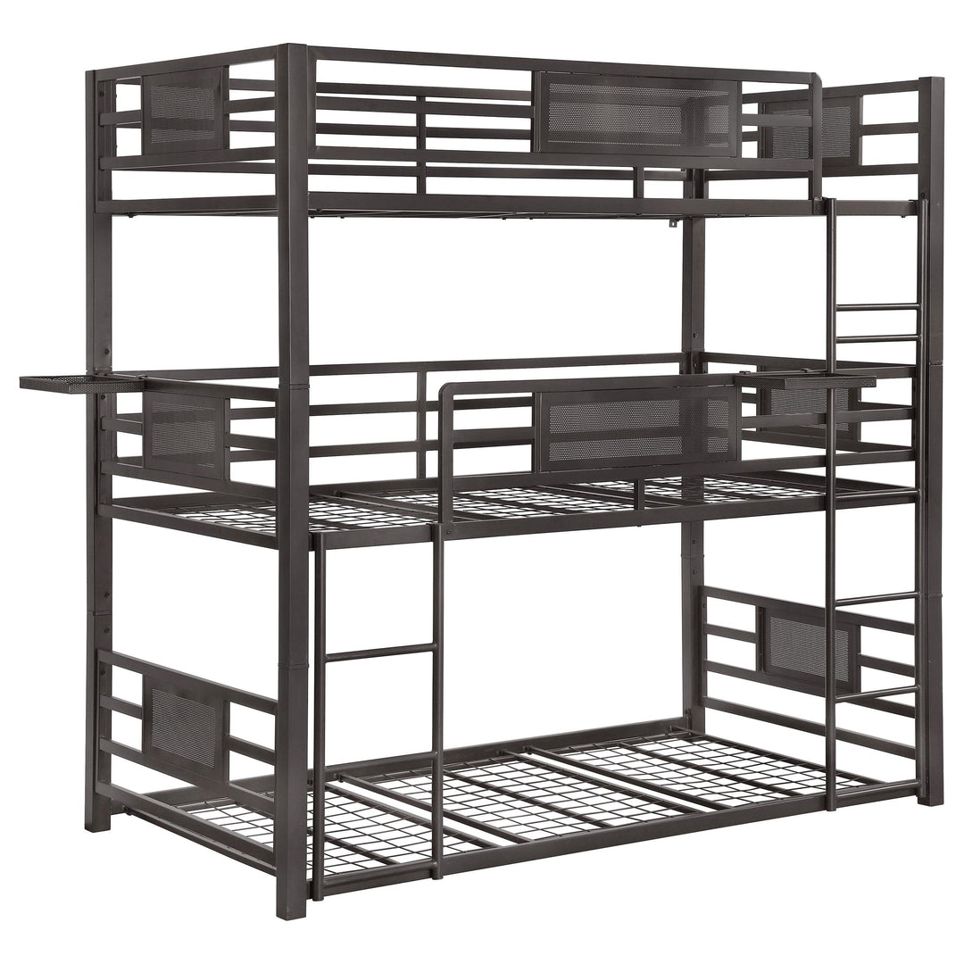 Coaster Furniture 460394T Rogen Metal Twin Triple Bunk Bed Dark Bronze