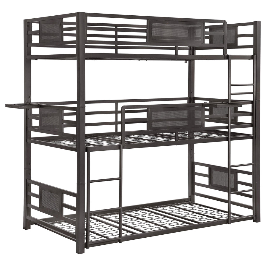 Coaster Furniture 460394T Rogen Metal Twin Triple Bunk Bed Dark Bronze