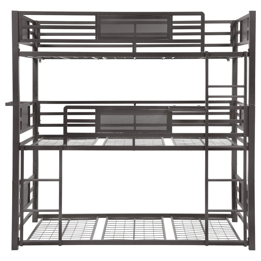 Coaster Furniture 460394T Rogen Metal Twin Triple Bunk Bed Dark Bronze