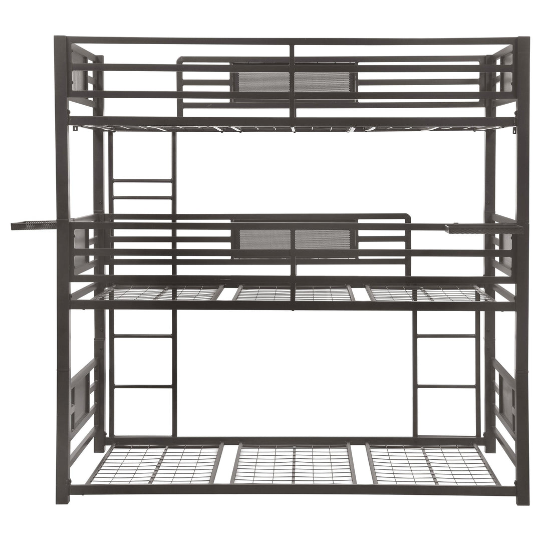 Coaster Furniture 460394T Rogen Metal Twin Triple Bunk Bed Dark Bronze