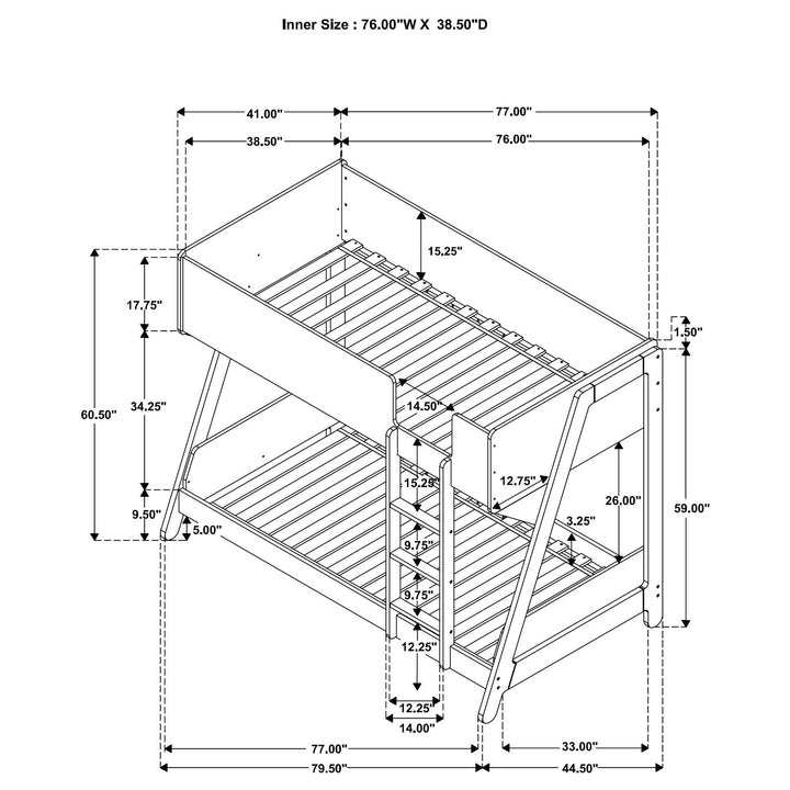 Coaster Furniture 460510 Wyatt Wood Twin Over Twin Bunk Bed White and Natural