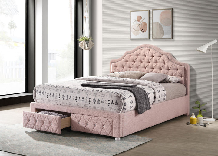 Coaster Furniture 460540F Ashleigh 44-inch Upholstered Full Storage Platform Bed Pink