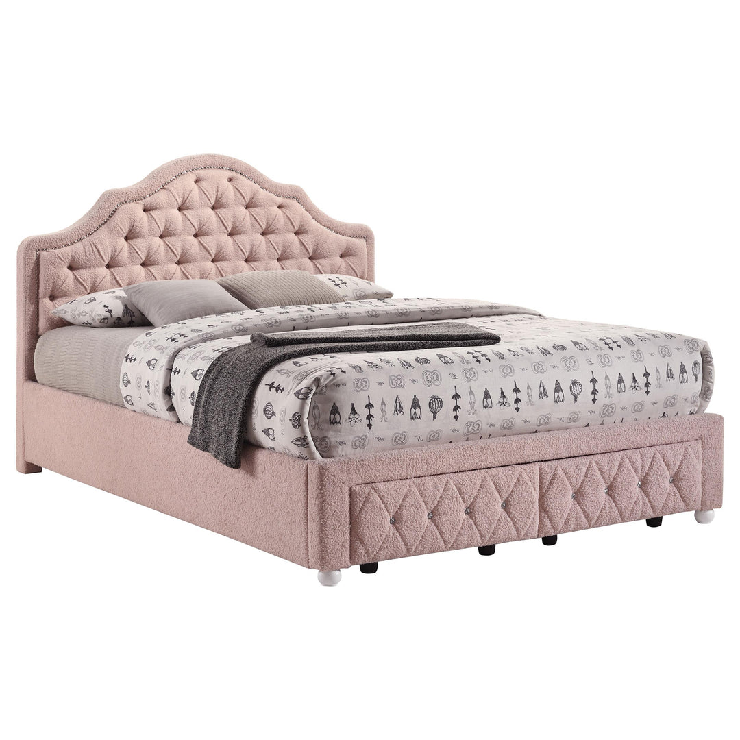 Coaster Furniture 460540F Ashleigh 44-inch Upholstered Full Storage Platform Bed Pink