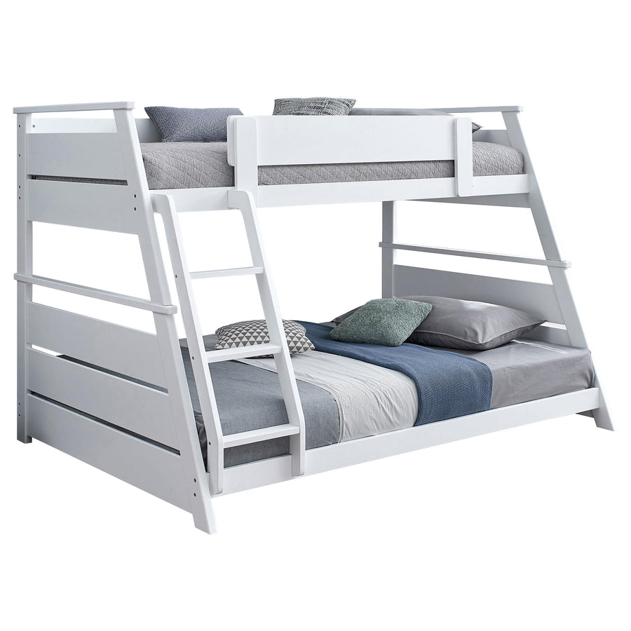 Coaster Furniture 460593WHT Holden Wood Veneer Twin Over Full Bunk Bed White