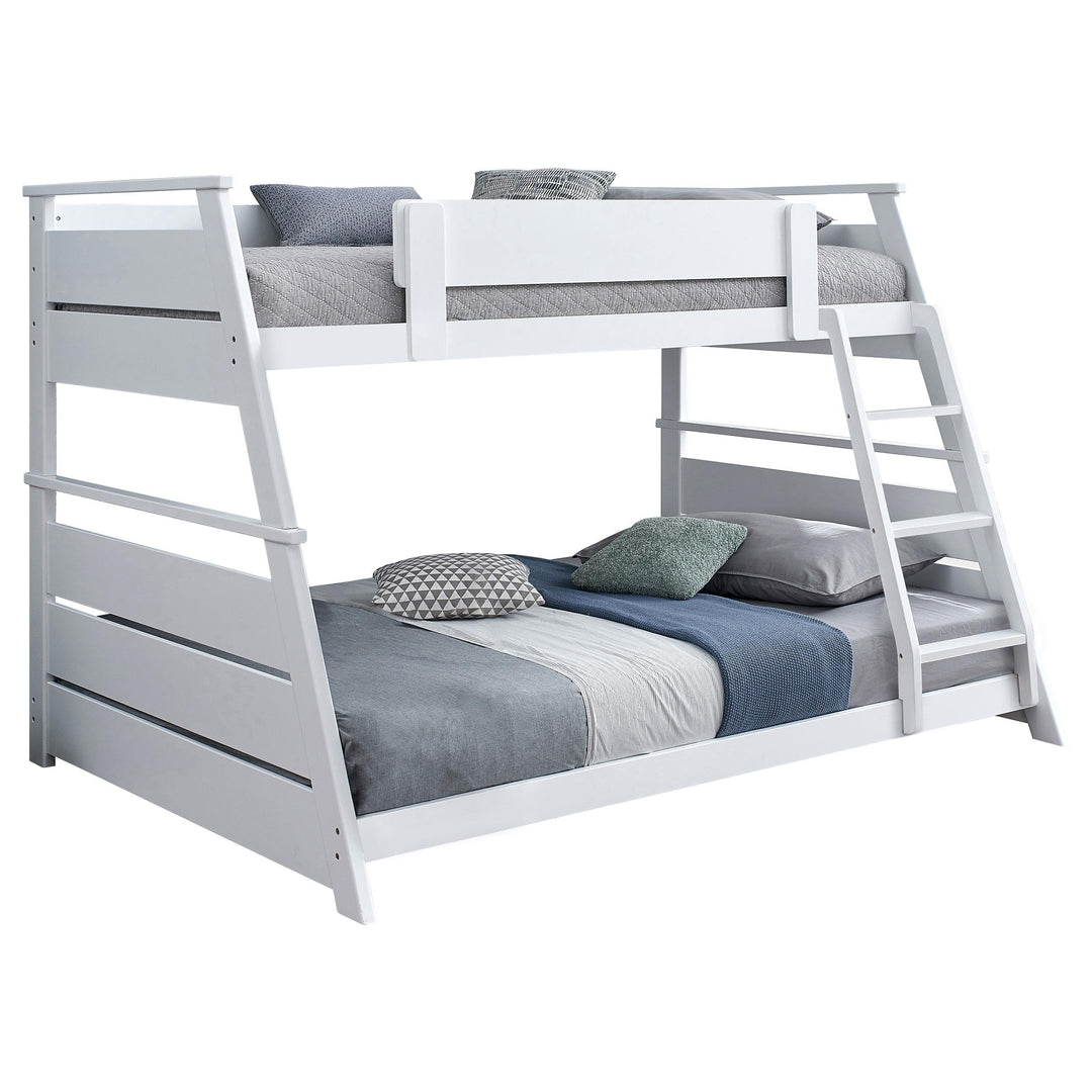 Coaster Furniture 460593WHT Holden Wood Veneer Twin Over Full Bunk Bed White