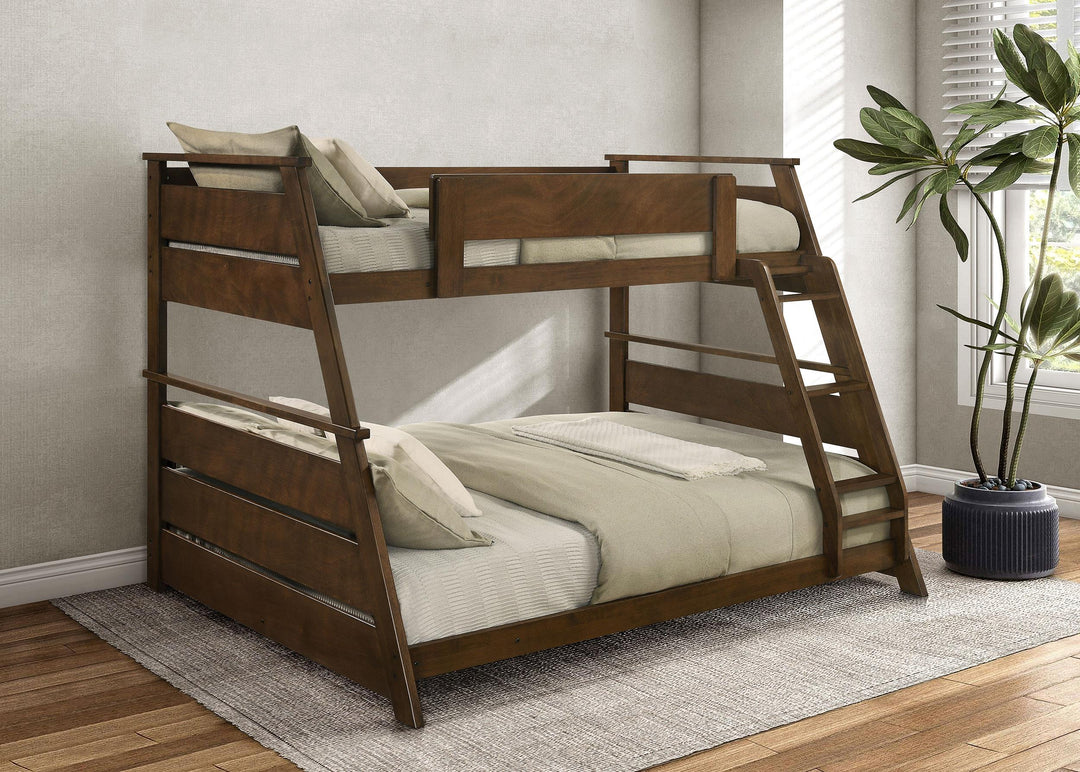 Coaster Furniture 460593 Holden Wood Veneer Twin Over Full Bunk Bed Walnut