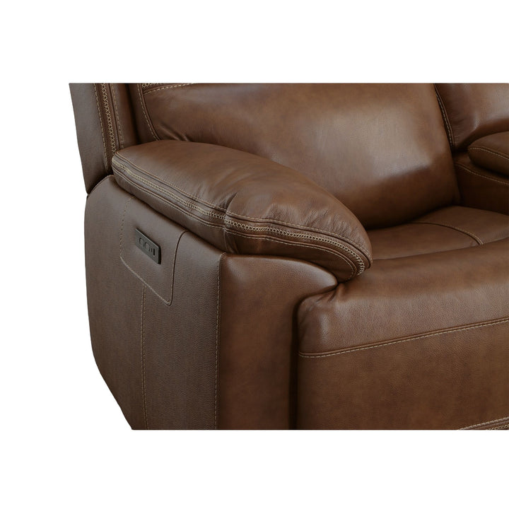 Jackson Power Reclining Loveseat With Console &amp; Power Headrests Whiskey
