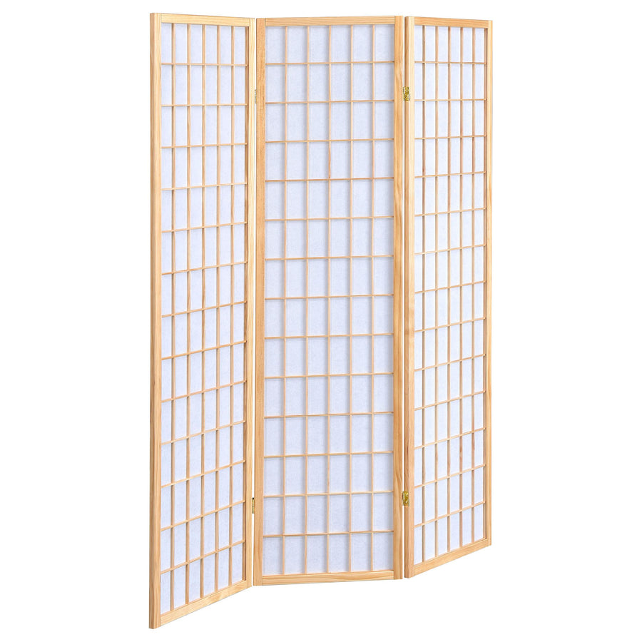Coaster Furniture 4621 Carrie 3-Panel Room Divider Folding Shoji Screen Natural